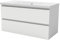 AICA Meuble Salle de Bain 100cm Simple Vasque Blanc