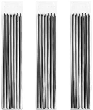 SGERUFZ Recharges de Crayons de Charpentier, 18 pièces, Solides, Mines de Crayon Noir pour Dessin D'architecte, Recharge de Crayon de Charpentier (2.8 mm)