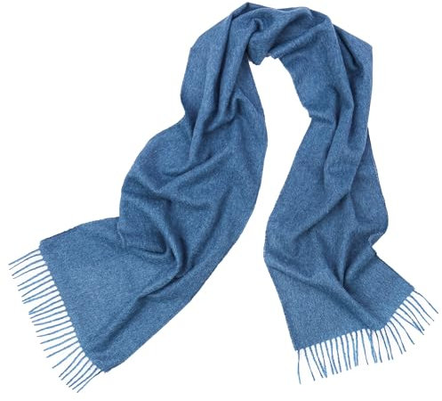 Sciarpa in 100% alpaca per donne e uomini, sciarpa in lana Ayara, morbida e calda, avvolgente, Blu vintage., Large
