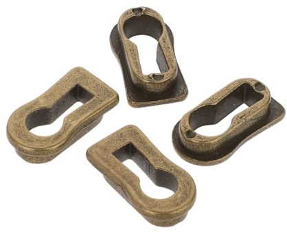 4PCS Bronze Tone Zinc Alloy Keyhole Covers, Brass Decorative Inserts, Escutcheon Plates for Cabinet, Dresser, Drawer & Desk - Antique Modern Furniture Accents
