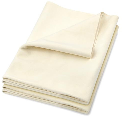 Panno in camoscio per auto, 43 x 66 cm, asciugamano in vera pelle per asciugare e pulire l'auto (confezione da 2)