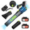 CHANGEMOORE 494CFM Brushless Leaf Blower Cordless with 2X4.0Ah Battery, Charger & 2 Nozzles, 21V Cordless 3-Speed Mode, Lightweight Battery Leaf Blower for Wet Leaves/Snow/Dust, Green