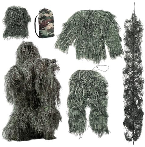 Traje de ghillie, disfraz de gorila liviano/set, traje de gily gilly, ropa de caza de camuflaje 3D, ropa de caza de camuflaje, traje clásico de ghillie para niños adultos jóvenes, s, traje de ghillie