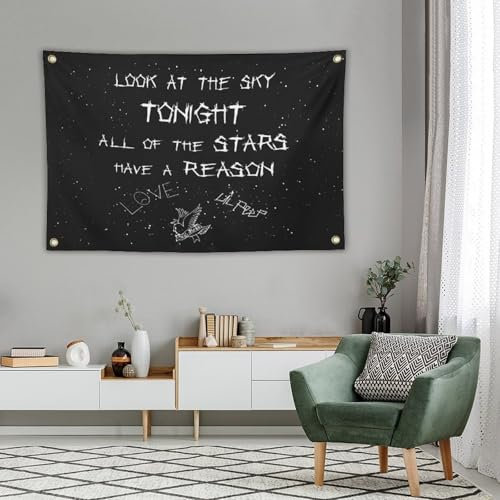 Lil Peep Tapisserien Love Rapper Tapisserie 90 x 152 cm Wandbehang Raumkunst Heimdekoration Geschenk Schlafzimmer Dekor Wohnzimmer Türvorhang Balkon