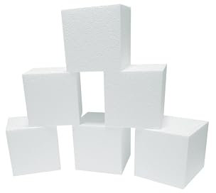 ZIEMER Styroporwürfel 6 Stück 10 cm x 10 cm x 10 cm zum Basteln und Modellbau Modellbauwürfel Bastelwürfel Architekturmodellbau