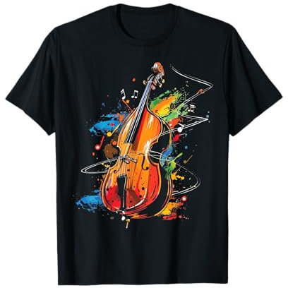 Kontrabass Splash Art Jazz Kontrabass Kontrabassist T-Shirt
