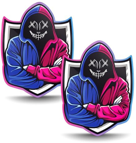 Biomar Labs® 2 x Autoaufkleber Vinyl Aufkleber für Auto Moto Motorrad Fahrrad Helm Fenster Tuning Anonym Abzeichen B 67