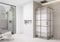 800mm Corner Shower Enclosure White Screen Print Walk in Cubicle Sliding Door Entry Shower Tray and Riser Kit Options (800mm x 800mm Shower Enclosure)