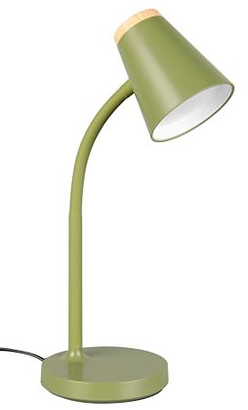 Reality Leuchten LED Tischleuchte Pongo R55831115, Kunststoff Grün, Holznachbildung, inkl. 4.5 Watt LED, Flexarm