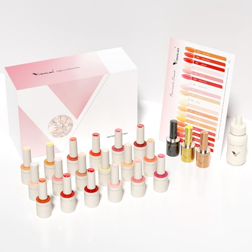 VENALISA Gel Nail Polish Set 22 Colours Neon Coral Pink UV LED Soak Off V2 | Neon Collection • Stylish Round Bottles • Highly Pigmented • Smooth Application • Base & Top Coat & Matte Top Coat Included