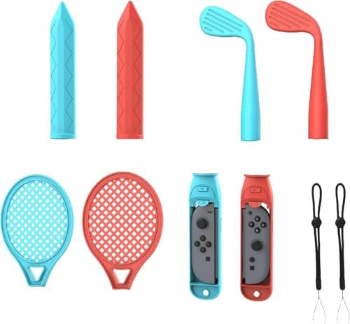 NBCP SWITCH2 [Set] Sportzubehör-Set, kompatibel mit physischen Spielen. Stark in den Kampf eintauchen. Kompatibel mit physischen Sportarten. Joy-Con2 Griffzubehör. (Blau und Rot-10)