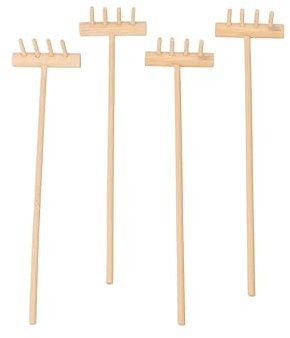 FONDOTIN 4Stücke Mini Rechen Deko Tischzubehör Für Home Dekoration Und Handwerk Lustige Geschenkidee Für Stilvolle Schreibtischgestaltung