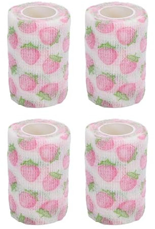 ANKROYU Tierarztverpackung Verband Selbstklebender elastischer Nicht -Eco -Friendly -Vet Tape Wrap für Tiere 7,5 Zentimeter Breite 4pcs Zufallsmuster und Farbe