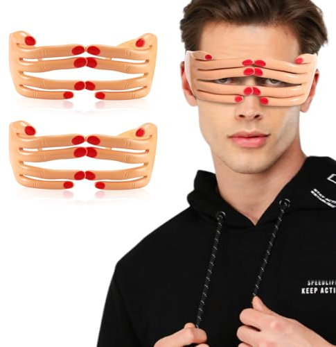 SAIIURV 2 Stück Neuheit Finger geformte Brille für Frauen Männer, Party Requisiten Brille, Lustige Sonnenbrille für Erwachsene, Neuheit Brille für Maskerade Halloween Party (2PCS)