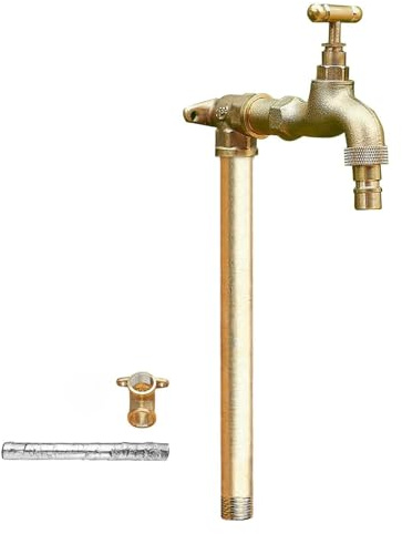 GUQASDV Colonne d'eau de Jardin autoportante avec Robinet, Colonne d'eau extérieure à Montage au Sol, Tuyau d'eau antigel, borne d'eau Verticale, for l'irrigation de la Cour(Gold,80cm/31.5in)