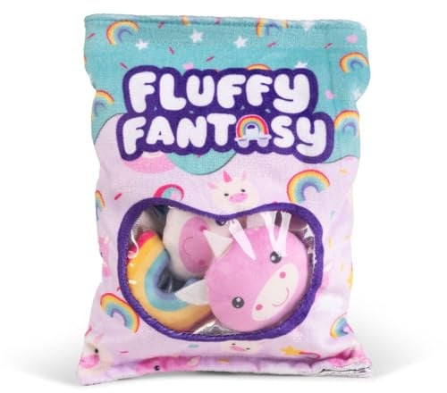 Keycraft Sensory Squishy Unicorn Plush Fidget Bag with Rainbow Soft Toys