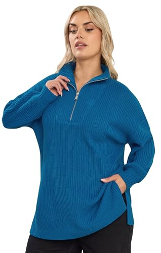 Yours Curve Green Quarter Zip Jumper - Women's - Plus Size Curve