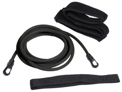 Peosaard Arnés de natación, Cinturones de Entrenamiento de natación, Correa Fija para Piscina, Cuerdas elásticas para Ejercicio, 4 m, Color Negro, Correa