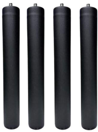 MOBILIARIOCLICHI Füße für Lattenrost oder gepolsterte Basis, zylindrisch aus Metall, erhältlich in 4 und 6 Stück (schwarz, 4 Stück, 35 cm)