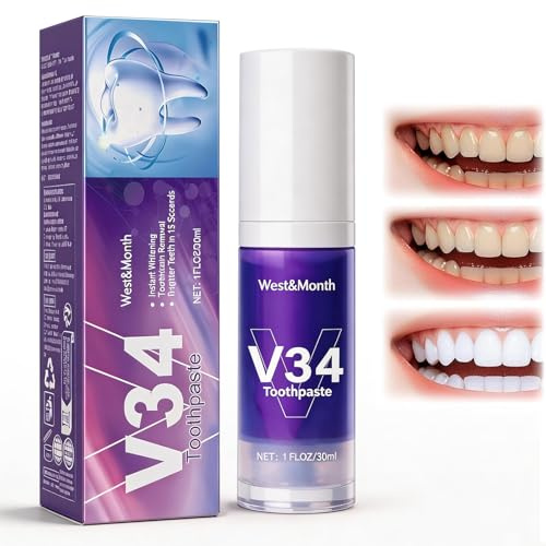 30ml Lila Whitening Zahnpasta, Whitening Zahncreme, Entfernt Zahnverfärbungen effektiv, Tiefenreinigung für frischen Atem, Ideal zur täglichen Anwendung für ein natürlich weißes Lächeln