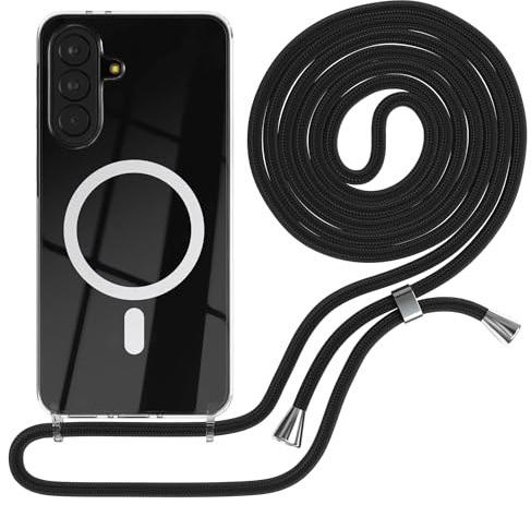 EAZY CASE - Handykette kompatibel mit Galaxy A37 Kette zum Umhängen Stoßfest Handyhülle für Galaxy A37 Silikon Hülle mit Band Handytasche Transparent als Fallschutz in Schwarz Camouflage