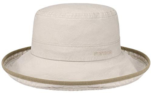 Stetson Lonoke Delave Stoffhut Bio-Baumwolle Hut mit UV-Schutz 40 Damen und Herren Frühjahr Sommer beige XXL (62-63 cm)