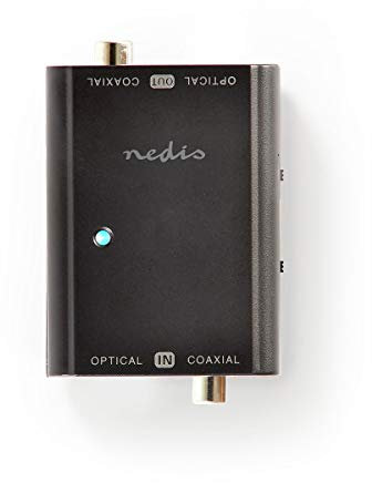 Nedis ACON2502AT Digital-Audiokonverter | 2-gängig - Digitaler Cinch (S/PDIF) + TosLink | Digitaler Cinch (S/PDIF) + TosLink