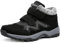 visionreast Winterschuhe Warm Gefütterte Winter Schneestiefel Trekkingschuhe Wanderhalbschuhe Winterboots rutschfest Outdoor mit Klettverschluss für Herren Damen, Schwarz, 42 EU