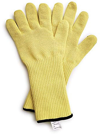 1 paire de gants résistants à la chaleur tricotés en fil d'aramide pour protéger les poignets,Gants de travail résistants à la chaleur (grand, long poignet)