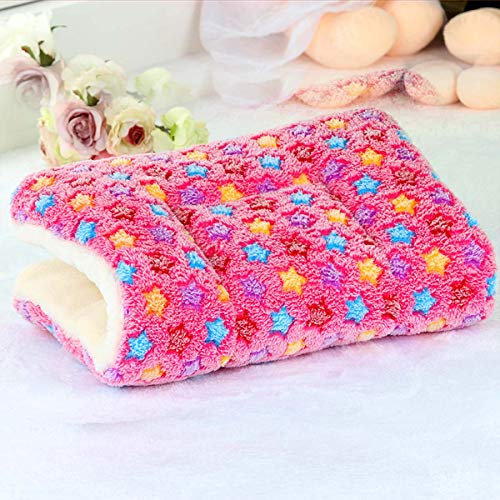 Fleece Hundedecke Katzendecke Super Softe Warme und Weiche Hundematte für Haustier Hund und Katze Rosa L