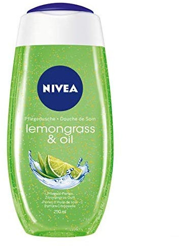 Gel de ducha Nivea con perlas de aceite de limpieza, aroma de hierba de limón, 4 botellas de 250 ml, hierba de limón y aceite
