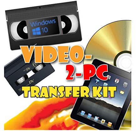 Kit de Capture vidéo 2 PC DIY pour Windows 10, 8.1, 8, 7. Convertit Les Cassettes vidéo VHS, Video-8, VHS-C, Hi8, Digital8 et MiniDV en fichiers MP4 et DVD.