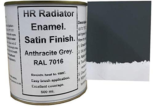Yeegfeyaa 1 x 500ml Anthracite/Dark Grey Heat Resistant Satin Radiator Paint