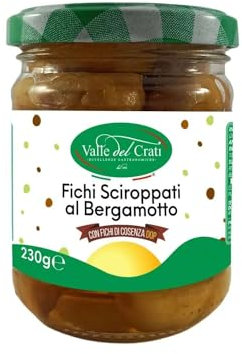 Valle del Crati Fichi Sciroppati al Bergamotto | Fichi Secchi in Sciroppo di Bergamotto Calabrese | Dolce Tipico Calabrese | Vasetto 230 grammi