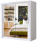 A.C. Milan Modern Double Mirror sliding door wardrobe with LED Light Width 100cm/120cm/150cm/180cm/203cm/250cm (203, White)