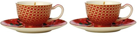 Maxwell & Williams HV0167 Espresso-Tasse-Set 4 tlg - 85 ml - Porzellan - TC Silk Road, in Geschenkbox - Rot