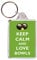 Keep Calm and Love Bowls - Double Sided Large Keyring Key Ring Fob Chain Name Tag