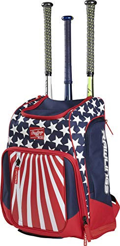 Rawlings Legion-USA Baseball-Rucksack, rot/weiß/blau, high School/College