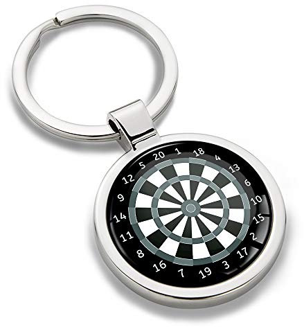 Biomar Labs® Schlüsselanhänger Metall Keyring mit Geschenkbox Autoschlüssel Geschenk Metall-Schlüsselanhänger Schlüsselbund Edelstahl Dart Darts Dartscheibe KK 195