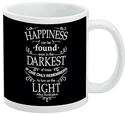 Harry Potter Happiness Quote Ceramic Coffee Mug, Novelty Gift Mugs for Coffee, Tea and Hot Drinks, 11oz, White