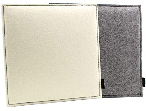 Luxflair Eckiges Filz Wende-Sitzkissen 4er Set in Graumeliert/cremeweiß. Waschbare Sitzauflage mit Füllung für Stuhl und Bank, Outdoor-beständig. Edles Sitzpolster ca. 35x35cm groß