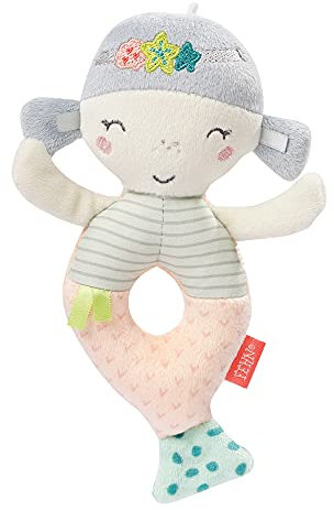 Fehn 054231 Ring-Greifling Meerjungfrau – Babyspielzeug mit Rassel für Babys und Kleinkinder ab 0+ Monaten – Größe: 17 cm