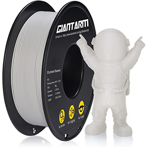 GIANTARM Matte PLA Filament, 1,75 mm Filament für 3D-Drucker 1 kg Spule, Matte Steingrau