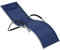 Outsunny Lettino Prendisole in Alluminio, Sedia Sdraio da Esterno in Texteline Blu con Poggiatesta Rimovibile 160x60x65cm