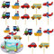 Sunshine smile 30 Stück Transport Kuchendeckel,Transport Cupcake Toppers, Auto Bus Zug Flugzeug Schiff Kuchen Topper,Kinder Geburtstag Party Torte Deko Supplies,Kuchendeko