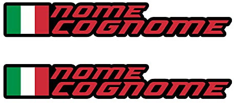 RP Grafica Coppia 2 Adesivi Nome Personalizzato Nuovo Stile Varie Dimensioni Auto Moto Cross Kart Gara Rally Stickers