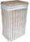 Arthur Cameron - Rectangular Wicker Laundry Basket with Lid & Removable Washable Cotton Lining - Laundry Hamper, Laundry Bin, Washing Basket with Lid (Large, White Wash)