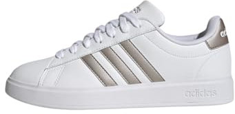 adidas Damen Grand Cloudfoam Lifestyle Court Comfort Shoes Schuhe, Cloud White/Platinum Metallic/Platinum Metallic, 39 1/3 EU