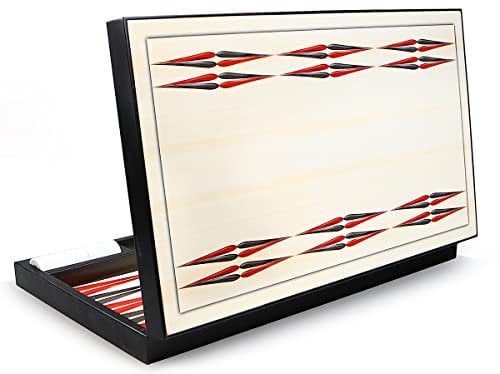 Orientalische Luxus Trendy Backgammon Tavla XXL mit Polyester Spielsteine/Weiß