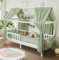 ALAVYA HOME® Hausbett 90x200 cm mit Matratze, Rausfallschutz und Lattenrost | Kinderbett 90x200 für Mädchen und Jungen Massivholz der Buche FSC zertifizierter Kinder Bett Montessori Jugendbett - Weiß